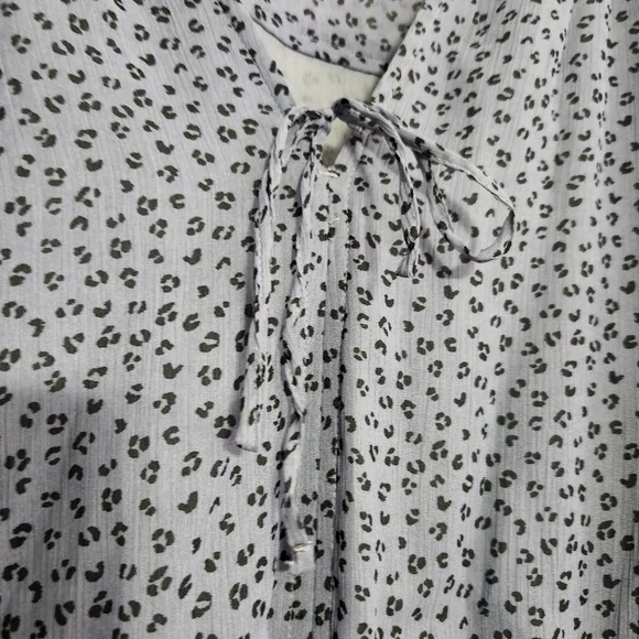 Abercrombie and Fitch Bodysuit Sheer Blue Cheetah Print - Picture 3 of 5